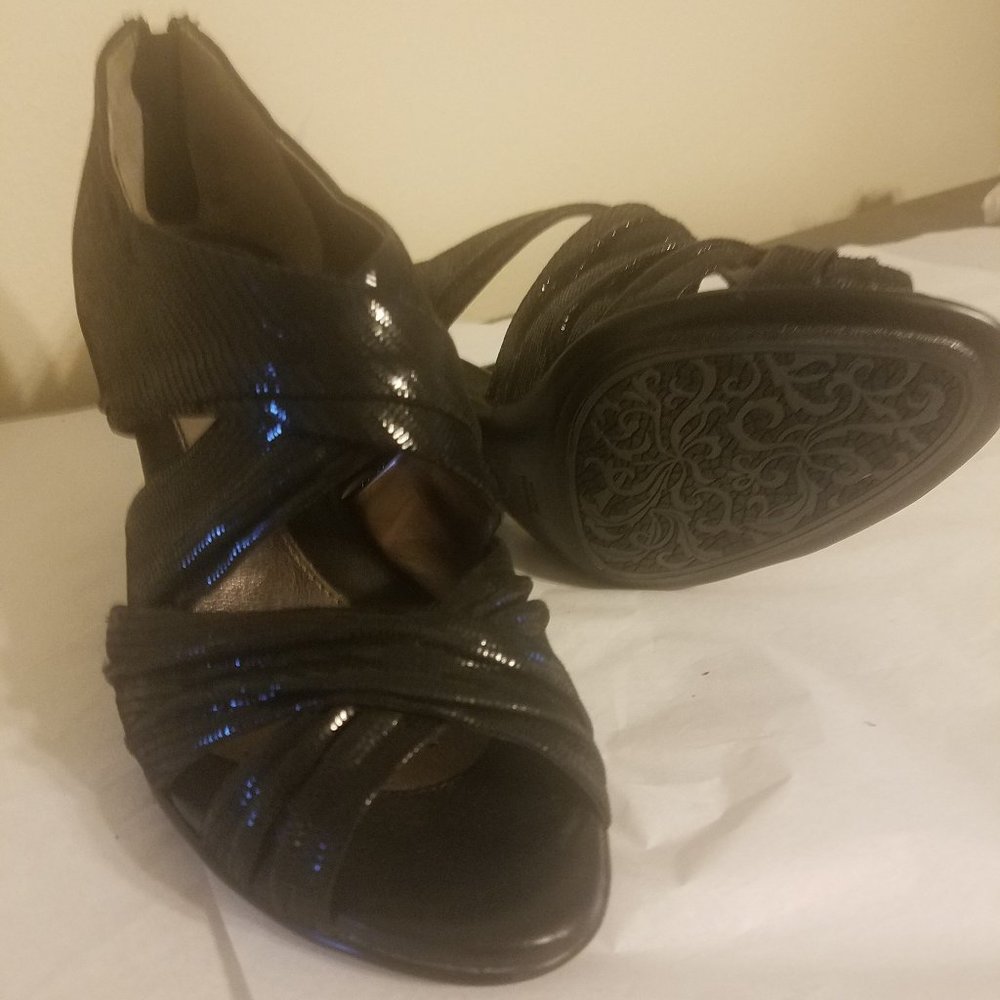 Sofft Womens Black Leather  Sz 7.5M 3" heel